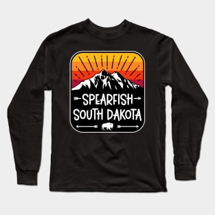 Spearfish South Dakota Vintage Mountain Sunset Long Sleeve T-Shirt